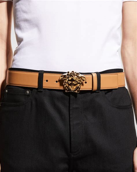 versace snakes belt|Versace medusa buckle leather belt.